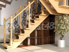 Межэтажная лестница с поворотом на 180 градусов 07-04